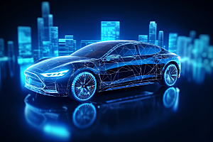 未来光绘汽车科幻科技素材