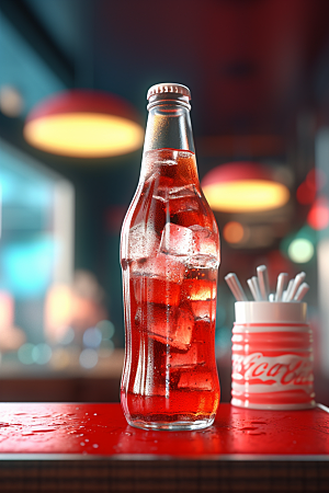 可乐红色糖分摄影图