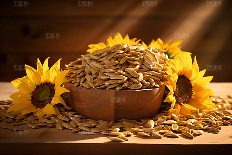 葵花籽向日葵炒货摄影图