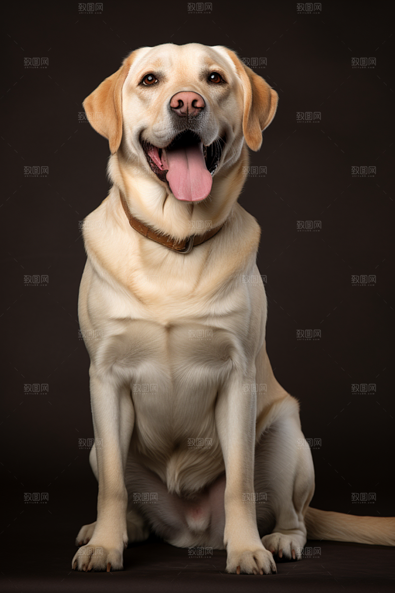 拉布拉多导盲犬可爱摄影图