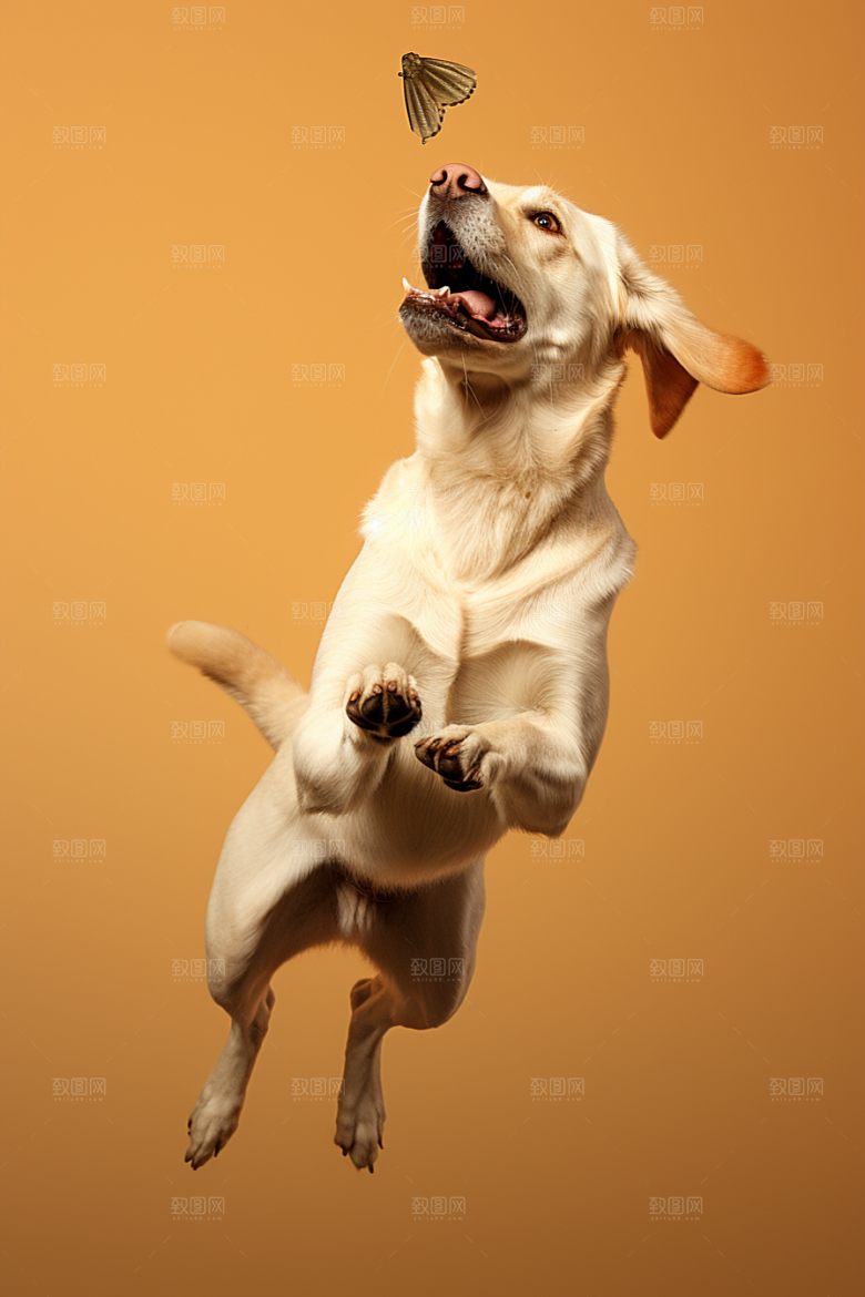 拉布拉多导盲犬品种狗摄影图