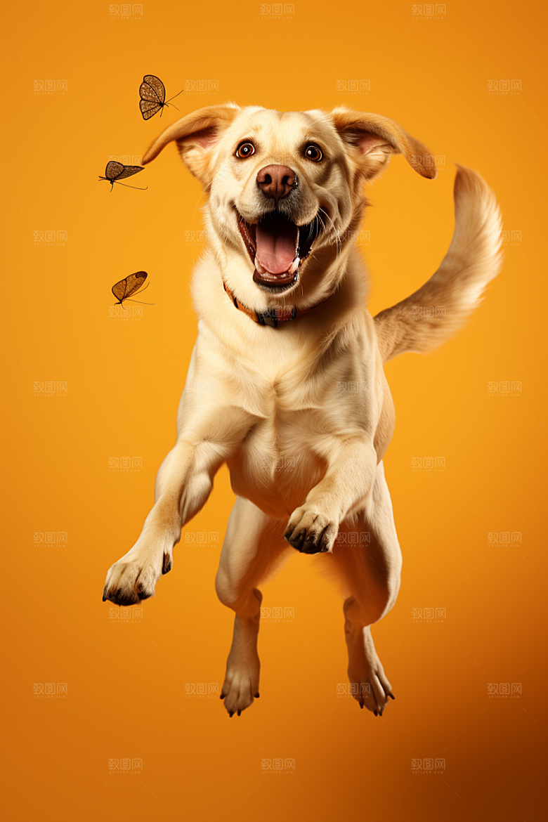 拉布拉多形象导盲犬摄影图