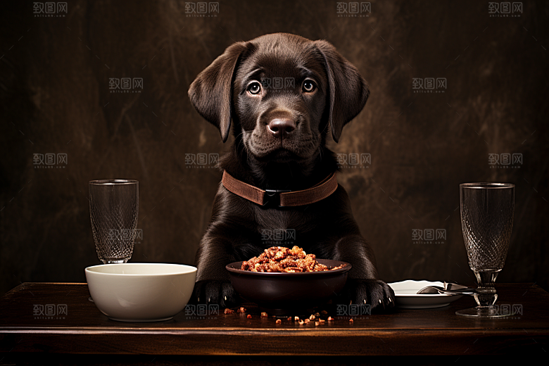 拉布拉多导盲犬宠物摄影图