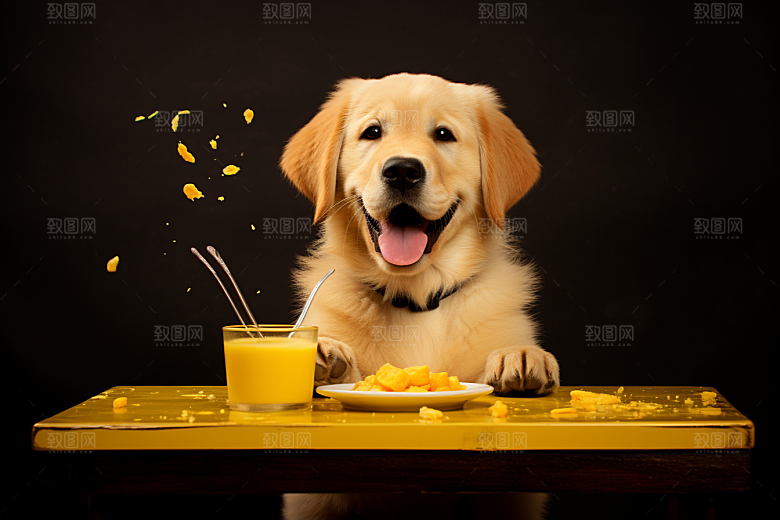 拉布拉多导盲犬宠物摄影图