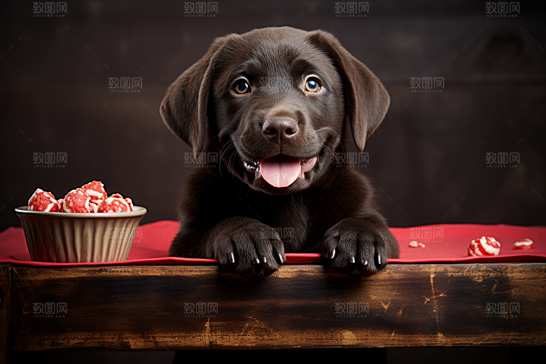 拉布拉多导盲犬品种狗摄影图