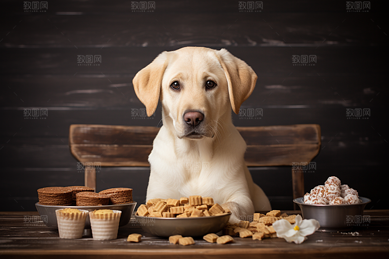 拉布拉多形象导盲犬摄影图