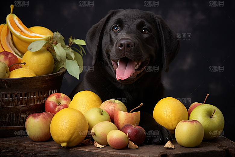 拉布拉多简约导盲犬摄影图