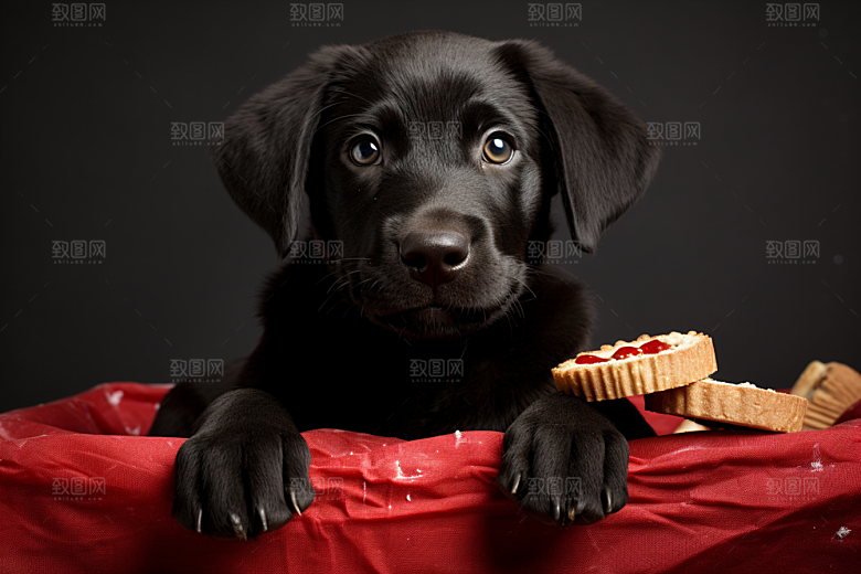 拉布拉多导盲犬简约摄影图