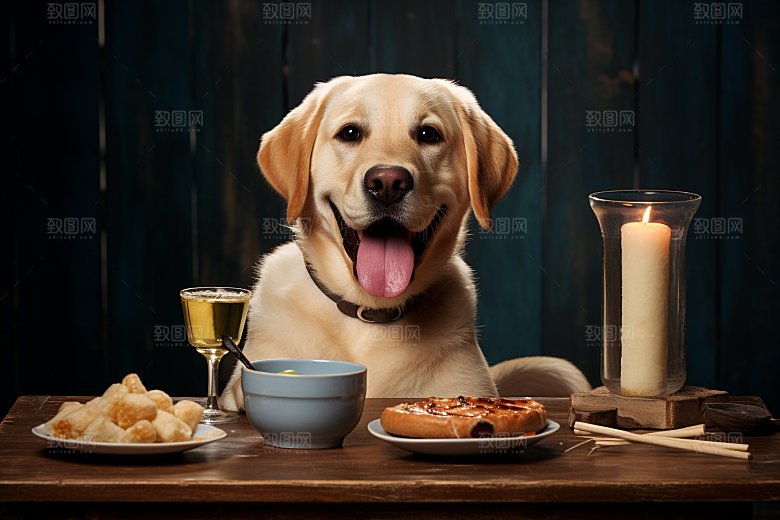 拉布拉多导盲犬写真摄影图