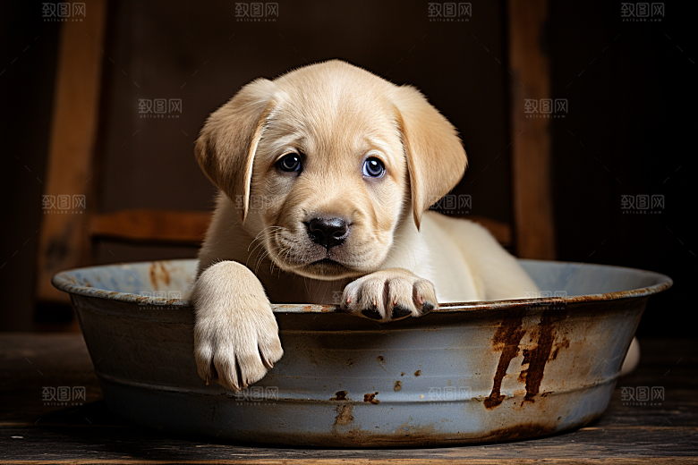 拉布拉多导盲犬形象摄影图