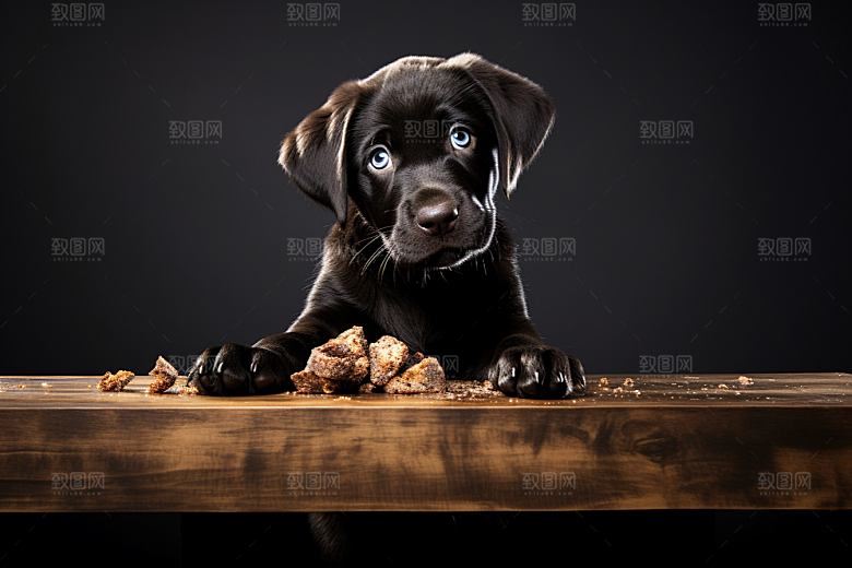 拉布拉多导盲犬简约摄影图