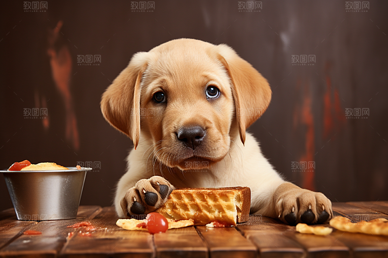 拉布拉多形象导盲犬摄影图