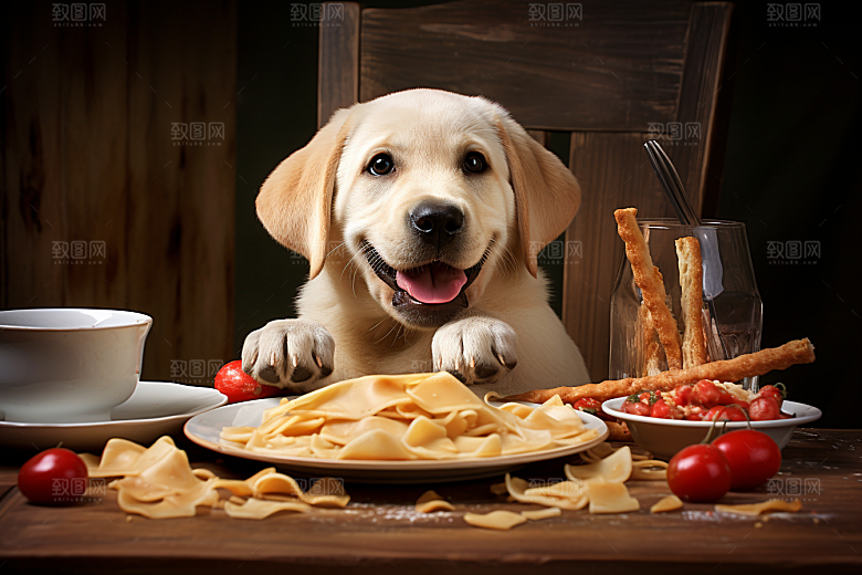 拉布拉多导盲犬肖像摄影图