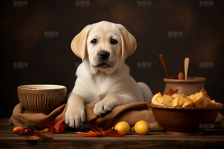 拉布拉多形象导盲犬摄影图