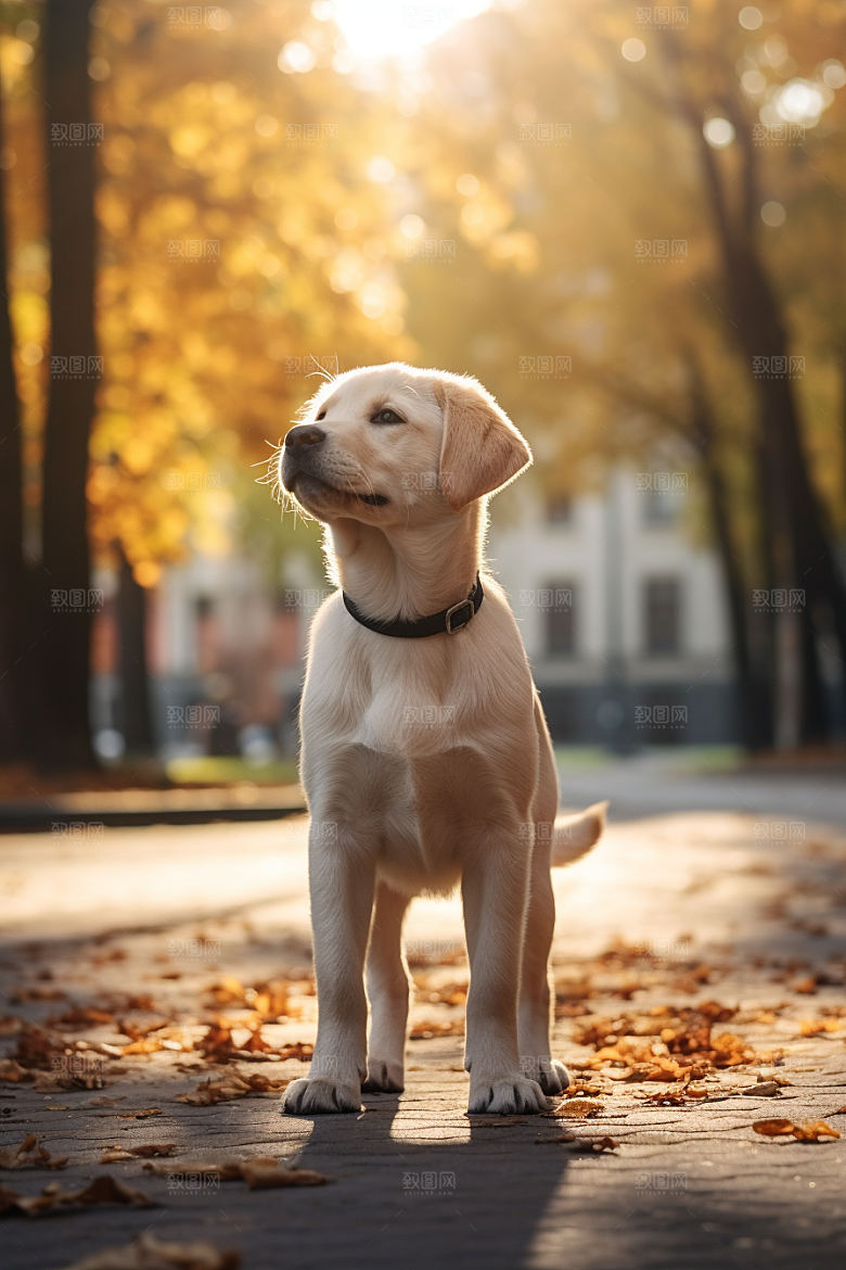 拉布拉多可爱导盲犬摄影图