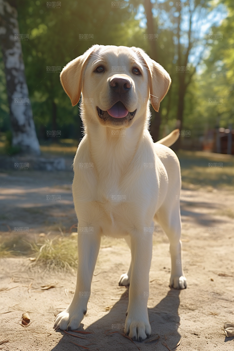 拉布拉多肖像导盲犬摄影图