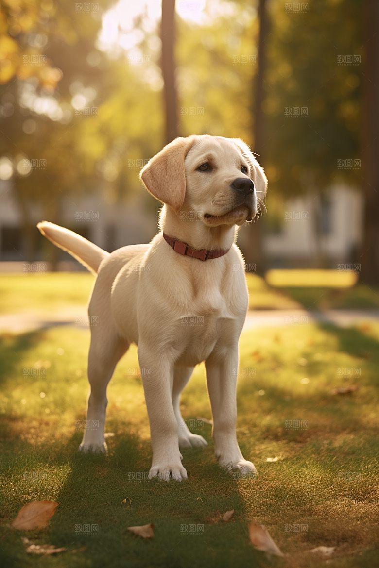 拉布拉多导盲犬宠物摄影图