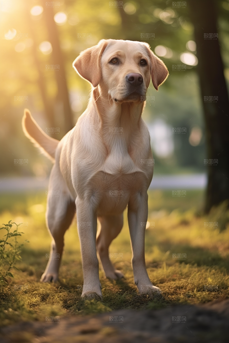拉布拉多导盲犬简约摄影图