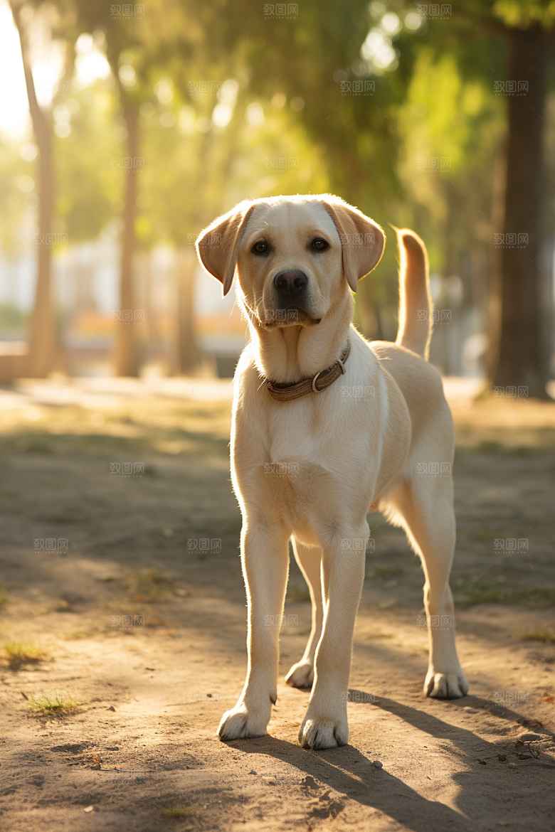 拉布拉多可爱导盲犬摄影图