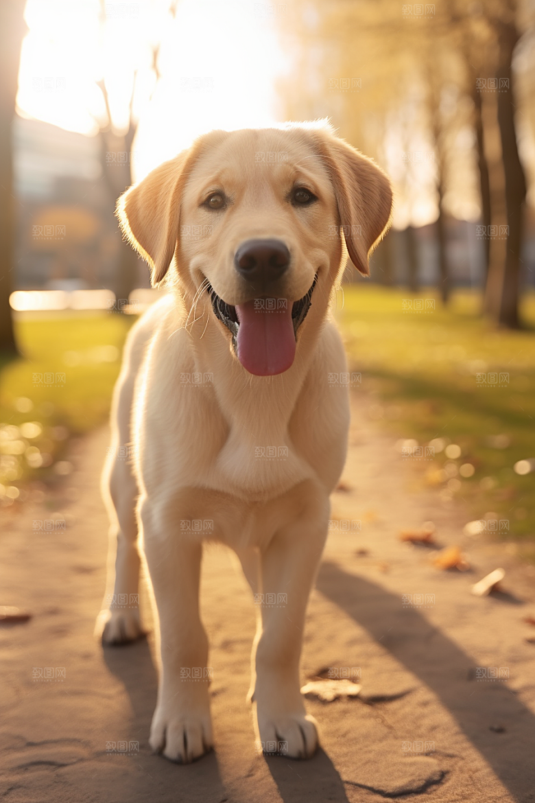 拉布拉多可爱导盲犬摄影图