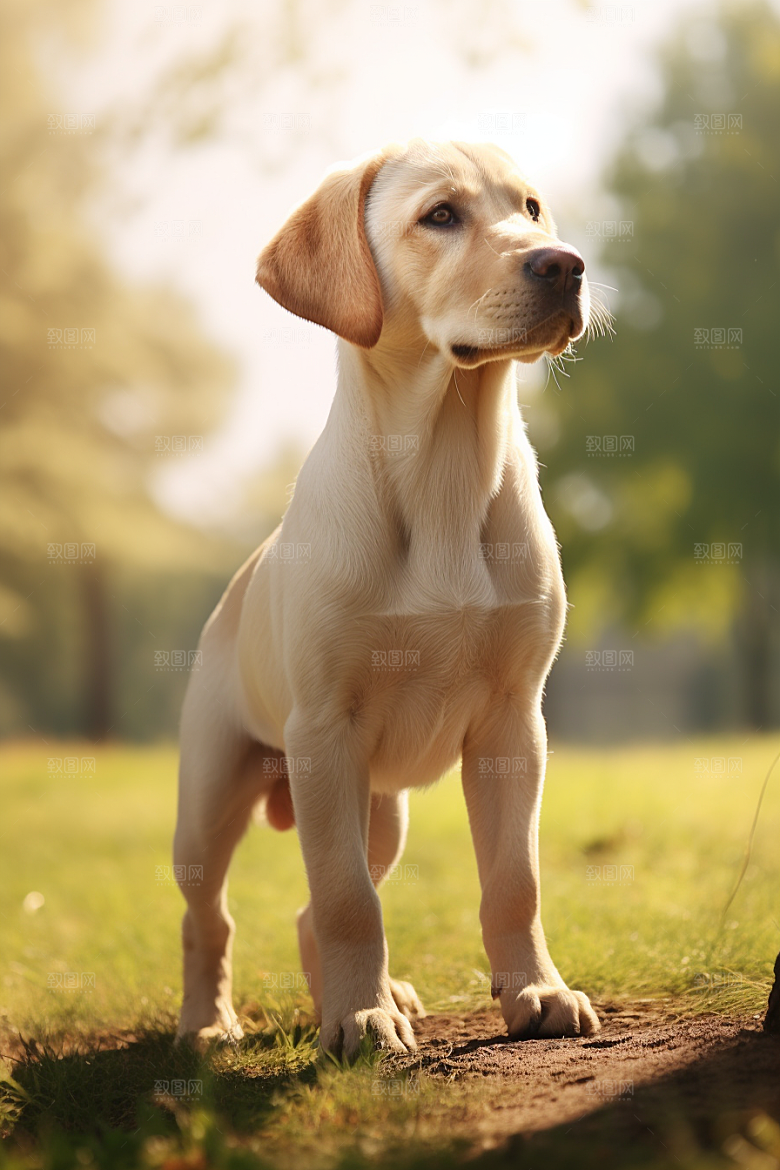 拉布拉多导盲犬可爱摄影图