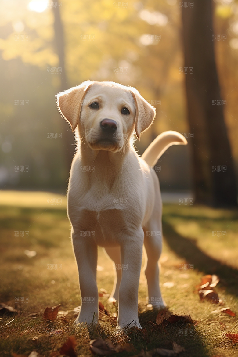拉布拉多简约导盲犬摄影图