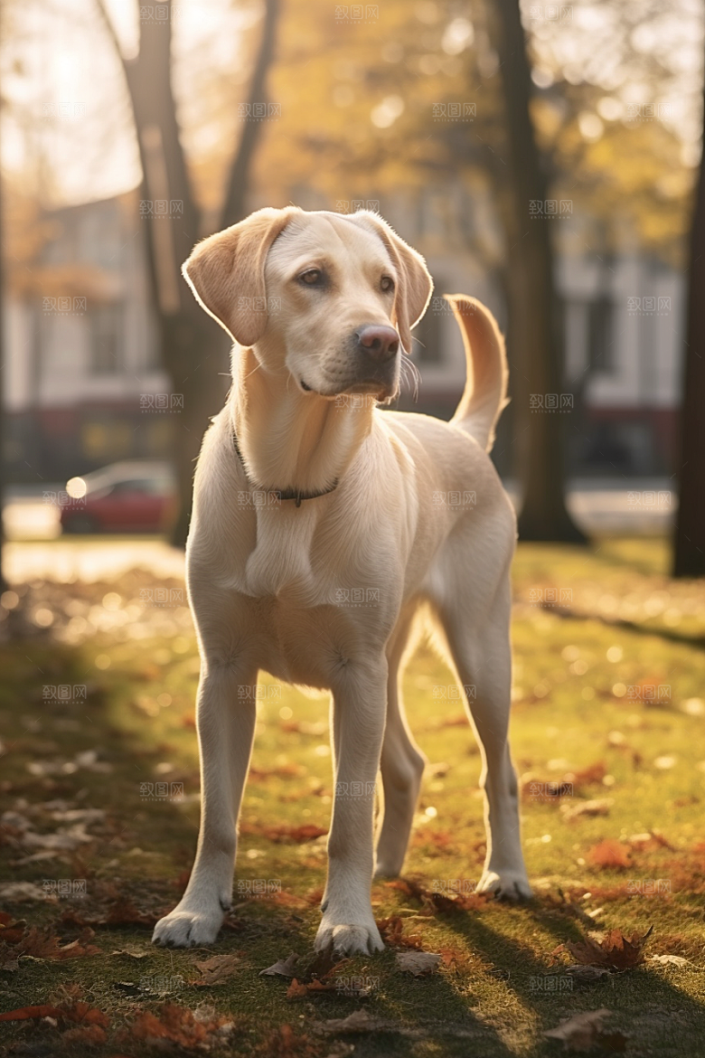 拉布拉多导盲犬形象摄影图