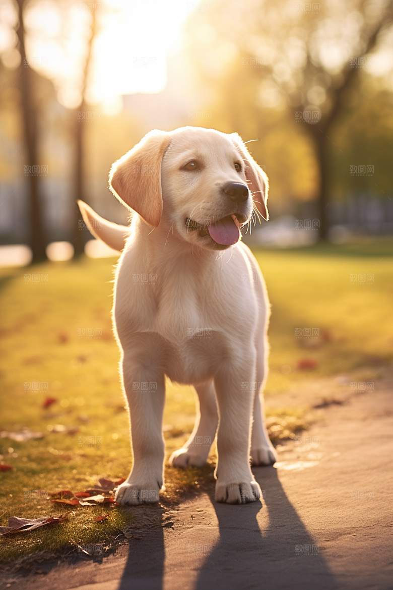 拉布拉多导盲犬可爱摄影图