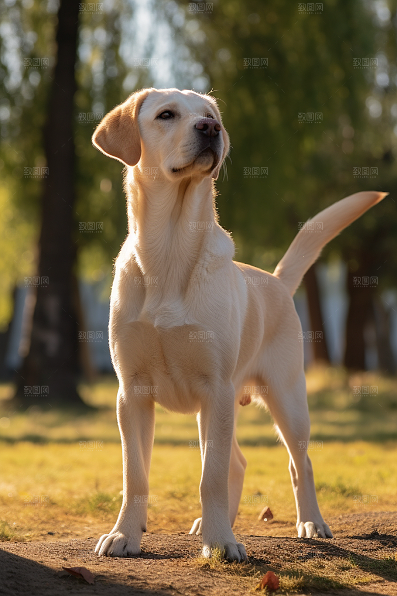 拉布拉多导盲犬简约摄影图