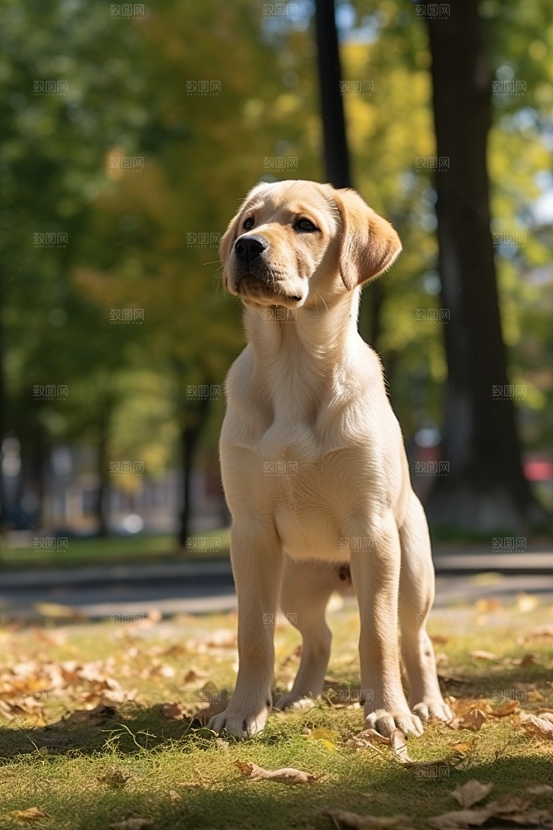 拉布拉多导盲犬形象摄影图