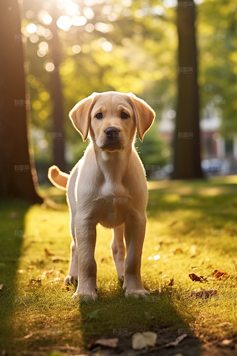 拉布拉多导盲犬简约摄影图