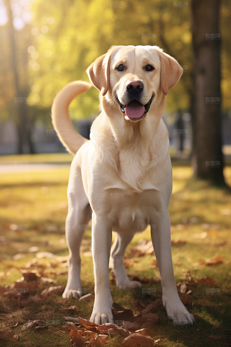 拉布拉多可爱导盲犬摄影图