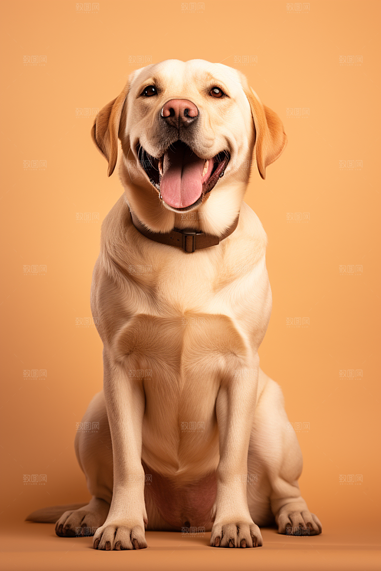 拉布拉多导盲犬简约摄影图
