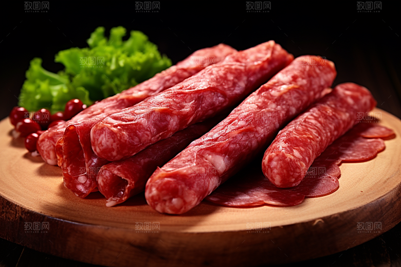 广式腊肠年货酒香摄影图