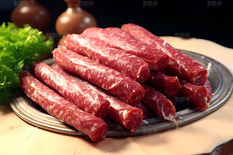广式腊肠美食新年摄影图