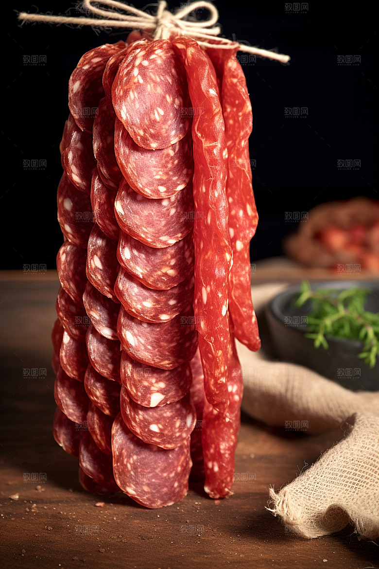 广式腊肠腊味年货摄影图