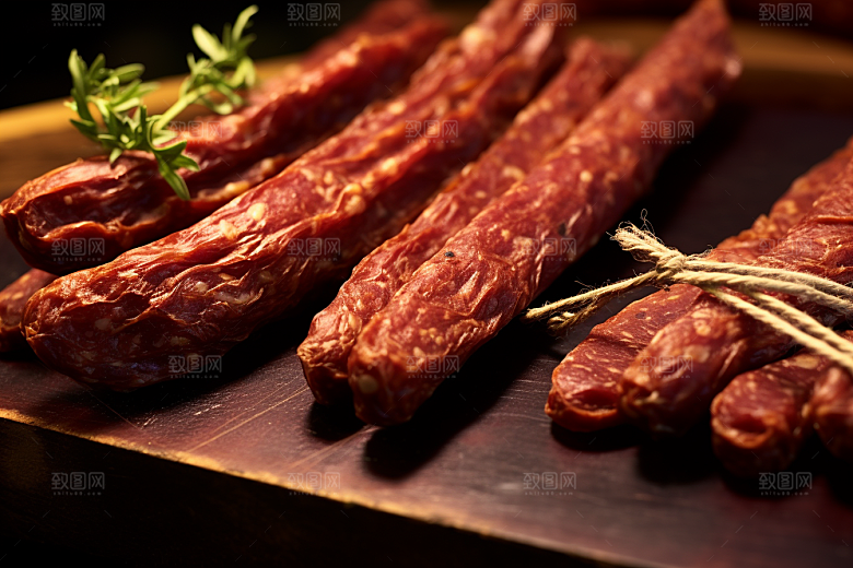 广式腊肠肉肠腌腊制品摄影图