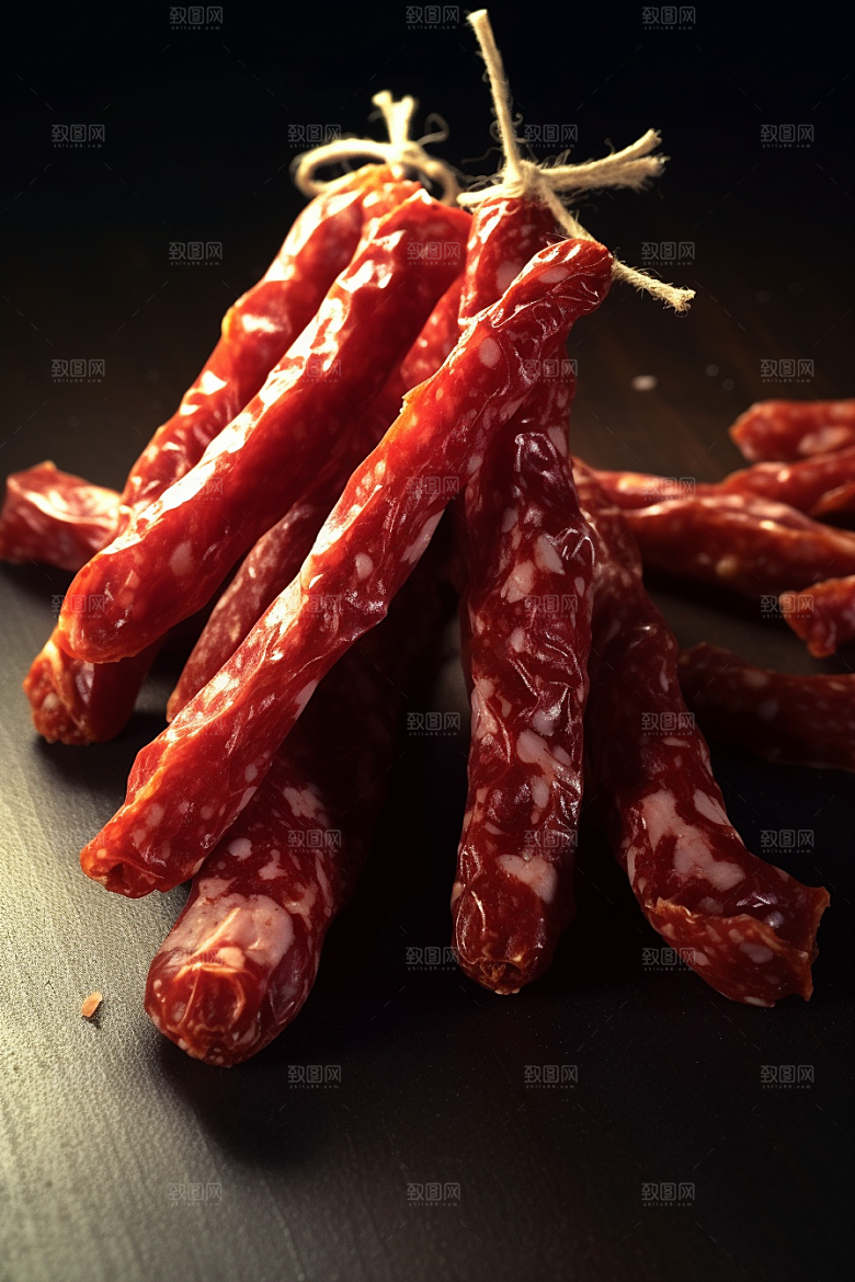 广式腊肠美食年货摄影图
