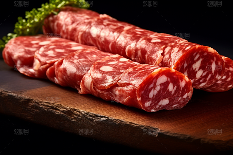 广式腊肠美食新年摄影图