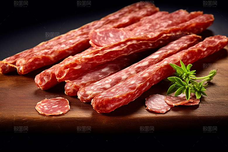 广式腊肠美食美食摄影图