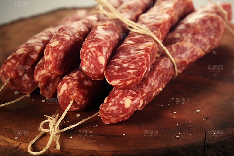 广式腊肠酒香肉肠摄影图