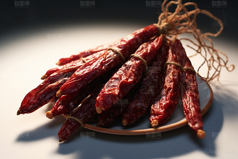 广式腊肠酒香美食摄影图