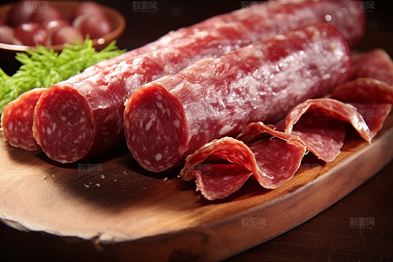 广式腊肠高清腌腊制品摄影图
