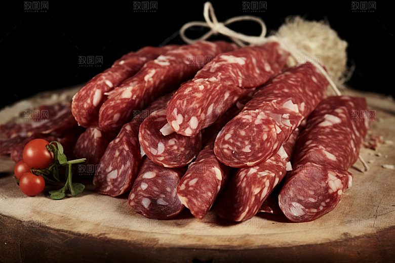 广式腊肠酒香香肠摄影图