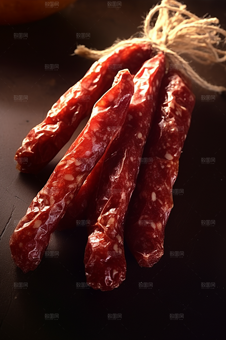广式腊肠酒香高清摄影图