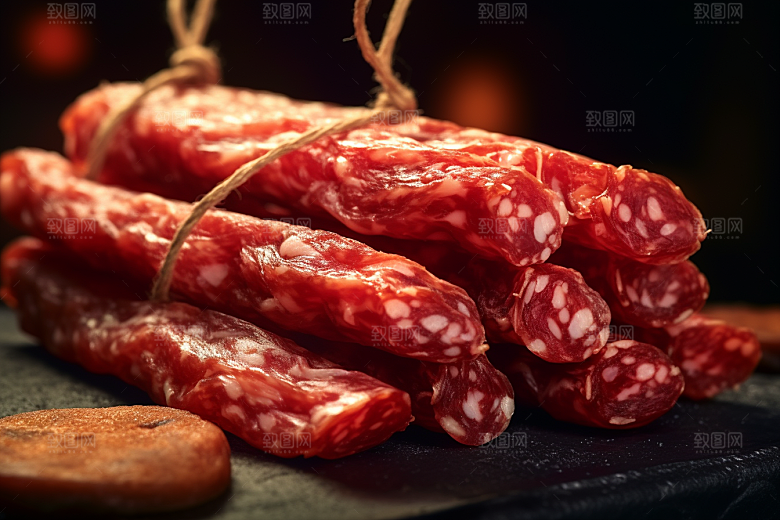 广式腊肠肉肠美食摄影图