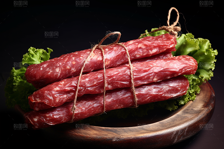 广式腊肠春节酒香摄影图