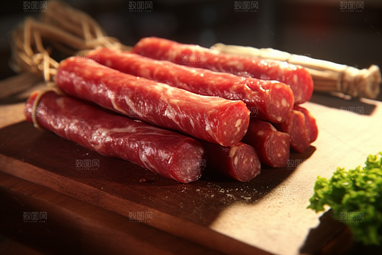 广式腊肠肉肠新年摄影图