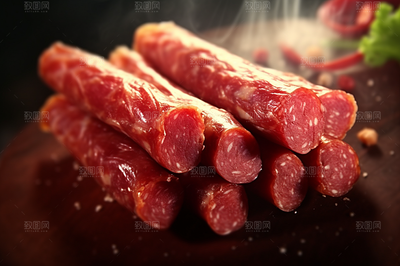 广式腊肠腊味香肠摄影图