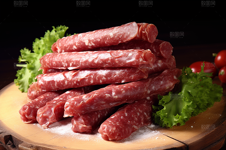 广式腊肠肉肠美食摄影图